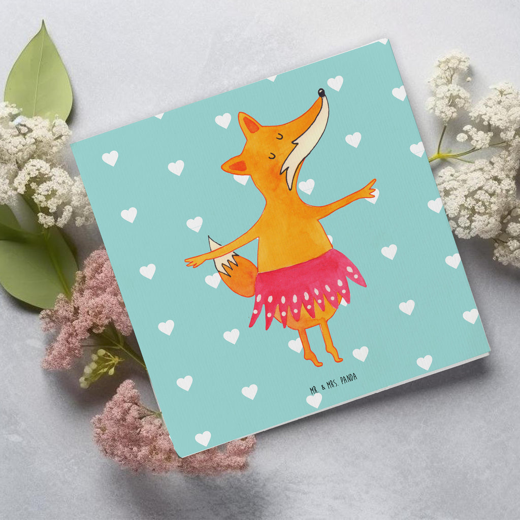 Deluxe Karte Fuchs Ballerina Karte, Grußkarte, Klappkarte, Einladungskarte, Glückwunschkarte, Hochzeitskarte, Geburtstagskarte, Hochwertige Grußkarte, Hochwertige Klappkarte, Fuchs, Fuchs Spruch, Füchse, Füchsin, Ballerina, Ballett, Tänzerin, Tanzen, Party, Einladung, Geburtstag