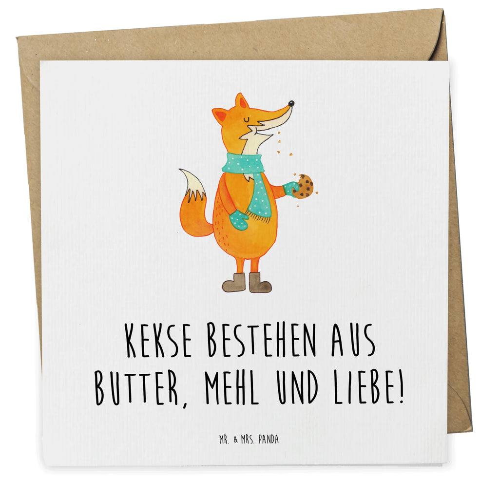 Deluxe Karte Fuchs Keks Karte, Grußkarte, Klappkarte, Einladungskarte, Glückwunschkarte, Hochzeitskarte, Geburtstagskarte, Hochwertige Grußkarte, Hochwertige Klappkarte, Fuchs, Füchse, Backen Spruch, Kekse, Winter, Weihnachtszeit, Plätzchen, Liebe, Küche Deko