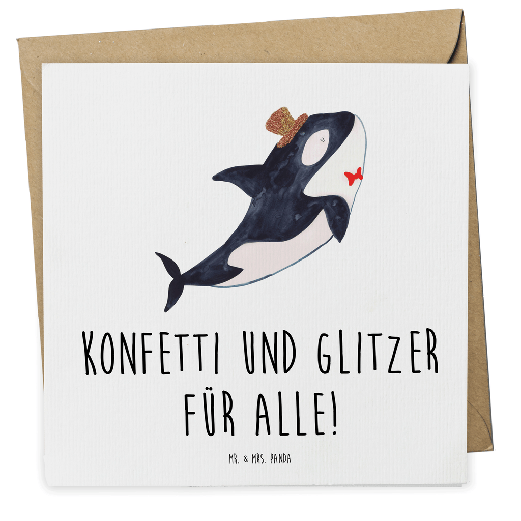 Deluxe Karte Orca Zylinder Karte, Grußkarte, Klappkarte, Einladungskarte, Glückwunschkarte, Hochzeitskarte, Geburtstagskarte, Hochwertige Grußkarte, Hochwertige Klappkarte, Meerestiere, Meer, Urlaub, Narwal, Glitter, Konfetti, Glitzer, Geburtstag, Feier, Fete, Fest, Glückwunsch, Orca