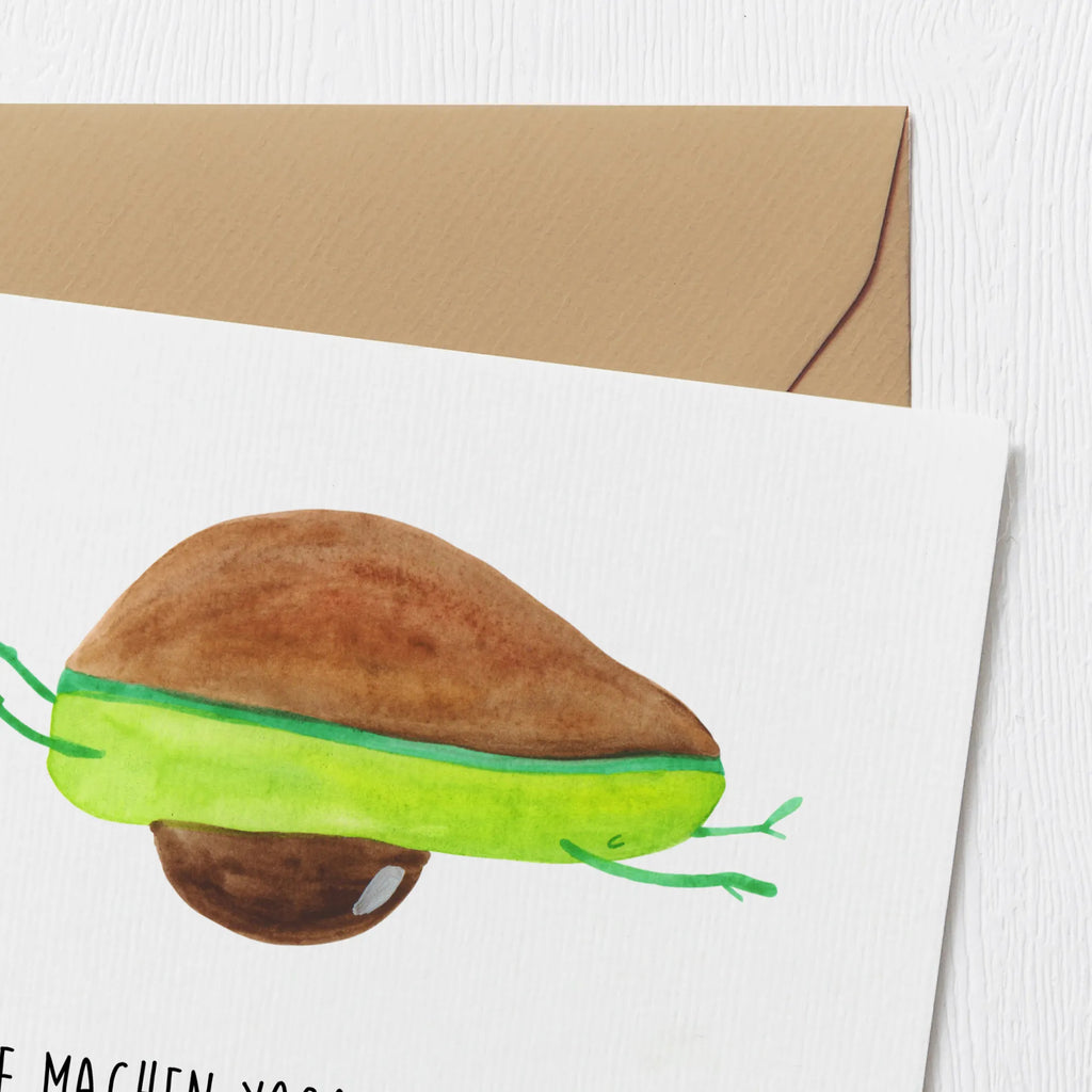 Deluxe Karte Avocado Yoga Karte, Grußkarte, Klappkarte, Einladungskarte, Glückwunschkarte, Hochzeitskarte, Geburtstagskarte, Hochwertige Grußkarte, Hochwertige Klappkarte, Avocado, Veggie, Vegan, Gesund, Avocado Yoga Vegan