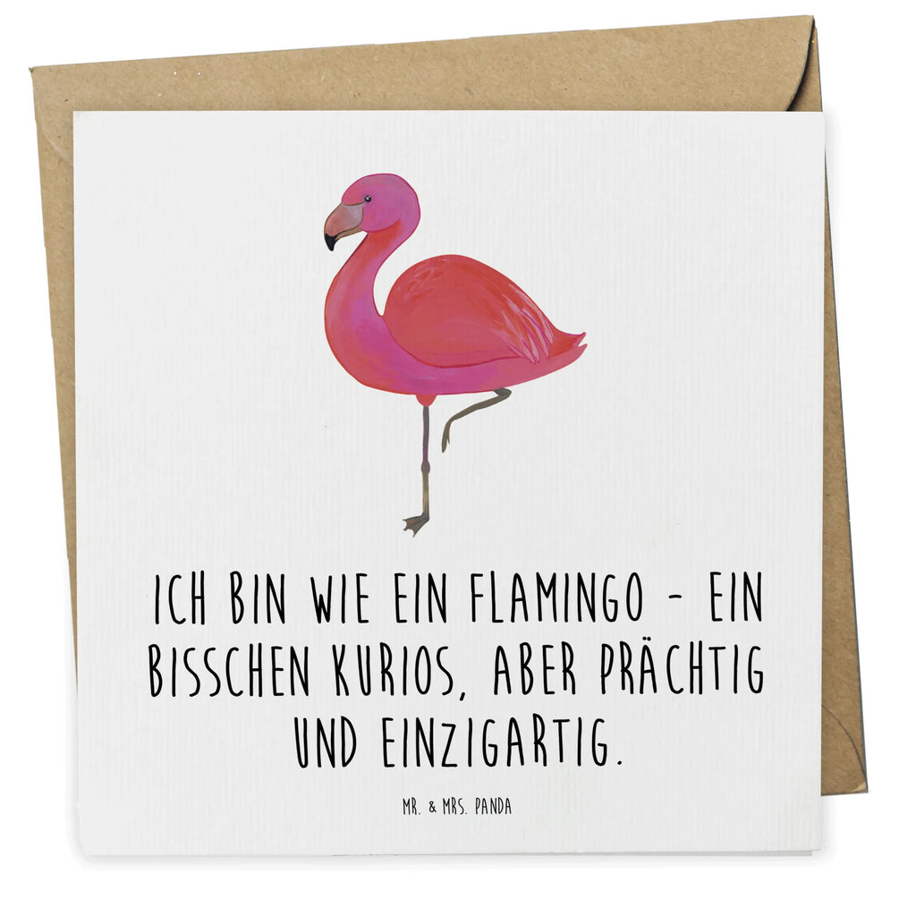 Deluxe Karte Flamingo Classic Karte, Grußkarte, Klappkarte, Einladungskarte, Glückwunschkarte, Hochzeitskarte, Geburtstagskarte, Hochwertige Grußkarte, Hochwertige Klappkarte, Flamingo, Einzigartig, Selbstliebe, Stolz, ich, für mich, Spruch, Freundin, Freundinnen, Außenseiter, Sohn, Tochter, Geschwister