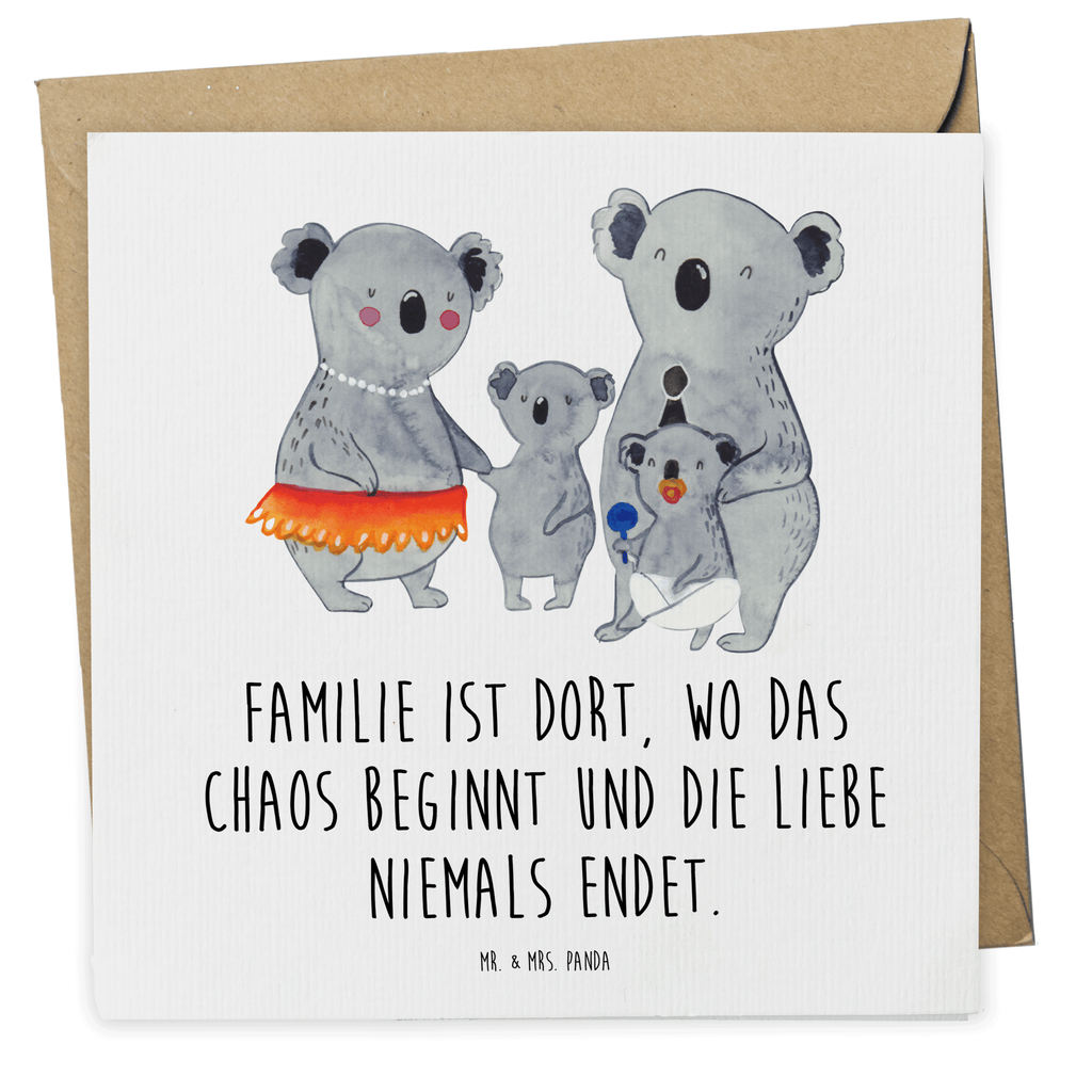 Deluxe Karte Koala Familie Karte, Grußkarte, Klappkarte, Einladungskarte, Glückwunschkarte, Hochzeitskarte, Geburtstagskarte, Hochwertige Grußkarte, Hochwertige Klappkarte, Familie, Vatertag, Muttertag, Bruder, Schwester, Mama, Papa, Oma, Opa, Koala, Koalas, Family, Kinder, Geschwister, Familienleben