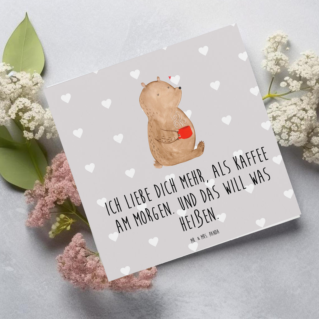 Deluxe Karte Bär Morgenkaffee Karte, Grußkarte, Klappkarte, Einladungskarte, Glückwunschkarte, Hochzeitskarte, Geburtstagskarte, Hochwertige Grußkarte, Hochwertige Klappkarte, Liebe, Partner, Freund, Freundin, Ehemann, Ehefrau, Heiraten, Verlobung, Heiratsantrag, Liebesgeschenk, Jahrestag, Hocheitstag, Valentinstag, Geschenk für Frauen, Hochzeitstag, Mitbringsel, Geschenk für Freundin, Geschenk für Partner, Liebesbeweis, für Männer, für Ehemann