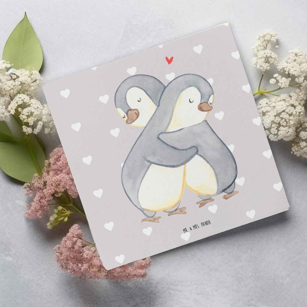 Deluxe Karte Pinguine Kuscheln Karte, Grußkarte, Klappkarte, Einladungskarte, Glückwunschkarte, Hochzeitskarte, Geburtstagskarte, Hochwertige Grußkarte, Hochwertige Klappkarte, Liebe, Partner, Freund, Freundin, Ehemann, Ehefrau, Heiraten, Verlobung, Heiratsantrag, Liebesgeschenk, Jahrestag, Hocheitstag, Valentinstag, Geschenk für Frauen, Hochzeitstag, Mitbringsel, Geschenk für Freundin, Geschenk für Partner, Liebesbeweis, für Männer, für Ehemann