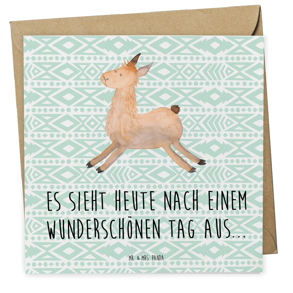 Deluxe Karte Lama Springen Karte, Grußkarte, Klappkarte, Einladungskarte, Glückwunschkarte, Hochzeitskarte, Geburtstagskarte, Hochwertige Grußkarte, Hochwertige Klappkarte, Lama, Alpaka, Lamas, Lieblingstag, Happy day, fröhlich, Glück, Freundin, Liebeskummer, Neustart, guten Morgen, Start, Prüfung, Abitur