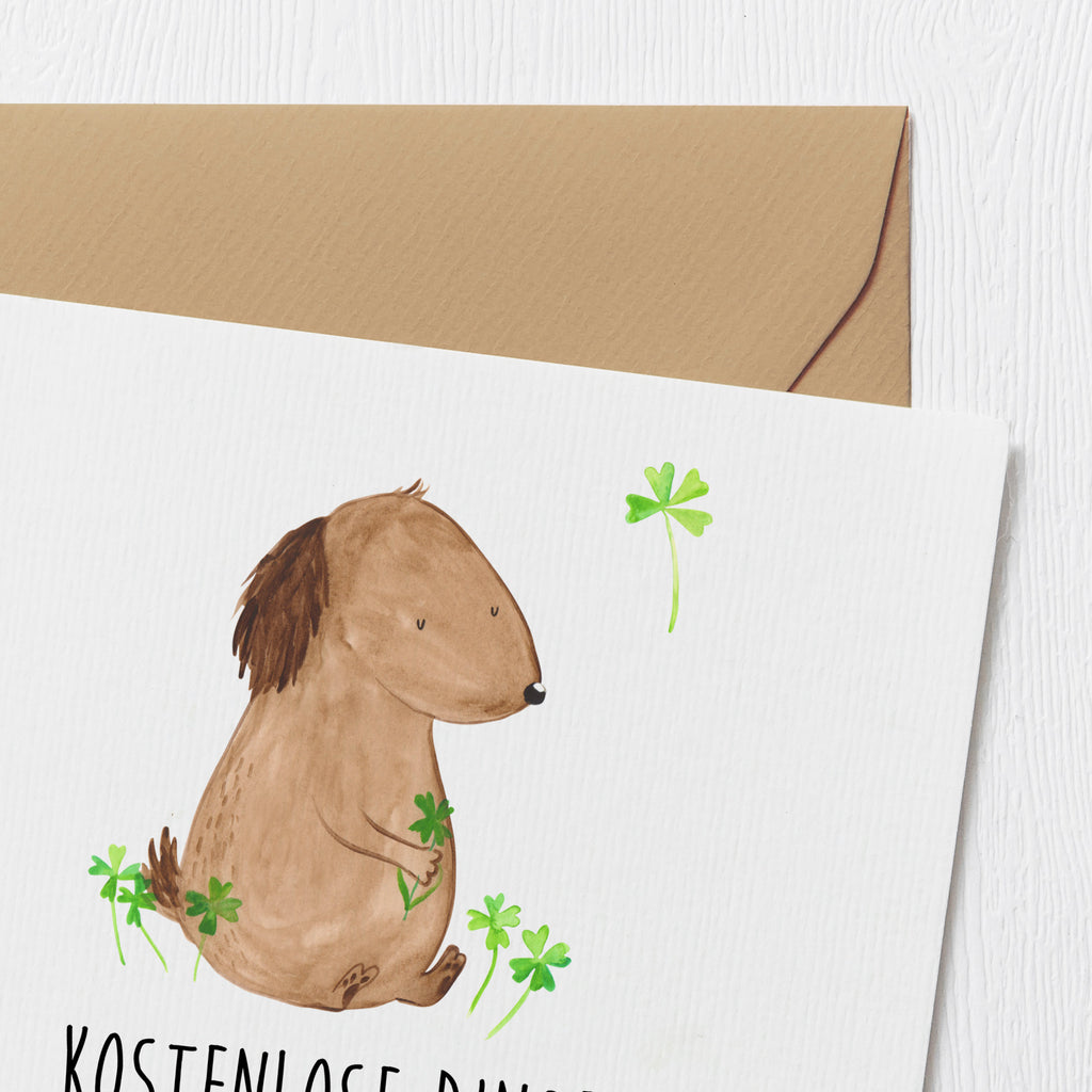 Deluxe Karte Hund Kleeblatt Karte, Grußkarte, Klappkarte, Einladungskarte, Glückwunschkarte, Hochzeitskarte, Geburtstagskarte, Hochwertige Grußkarte, Hochwertige Klappkarte, Hund, Hundemotiv, Haustier, Hunderasse, Tierliebhaber, Hundebesitzer, Sprüche, Kleeblatt, Glück, Tagträume, Motivation, Neuanfang, Geschenk, Glücksbringer, Selbstliebe, Achtsamkeit