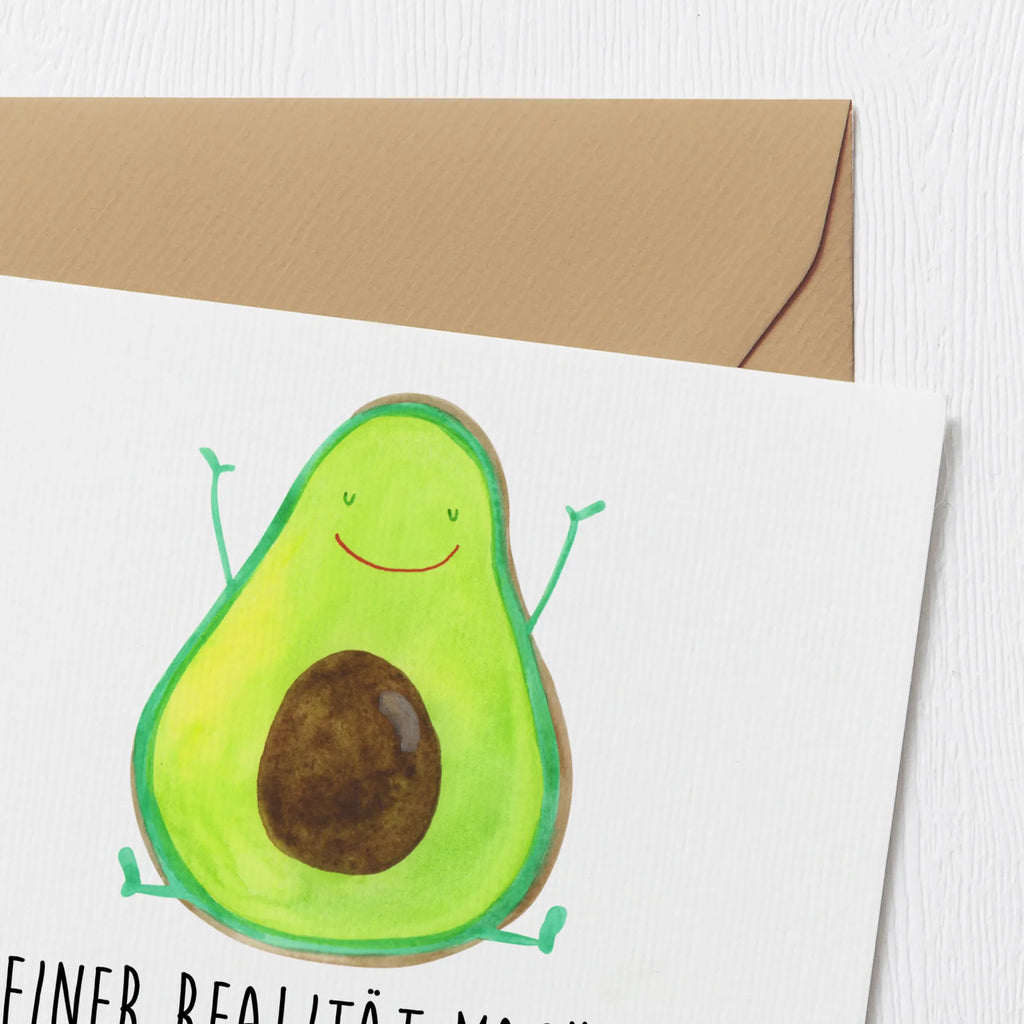 Deluxe Karte Avocado Glücklich Karte, Grußkarte, Klappkarte, Einladungskarte, Glückwunschkarte, Hochzeitskarte, Geburtstagskarte, Hochwertige Grußkarte, Hochwertige Klappkarte, Avocado, Veggie, Vegan, Gesund, Chaos