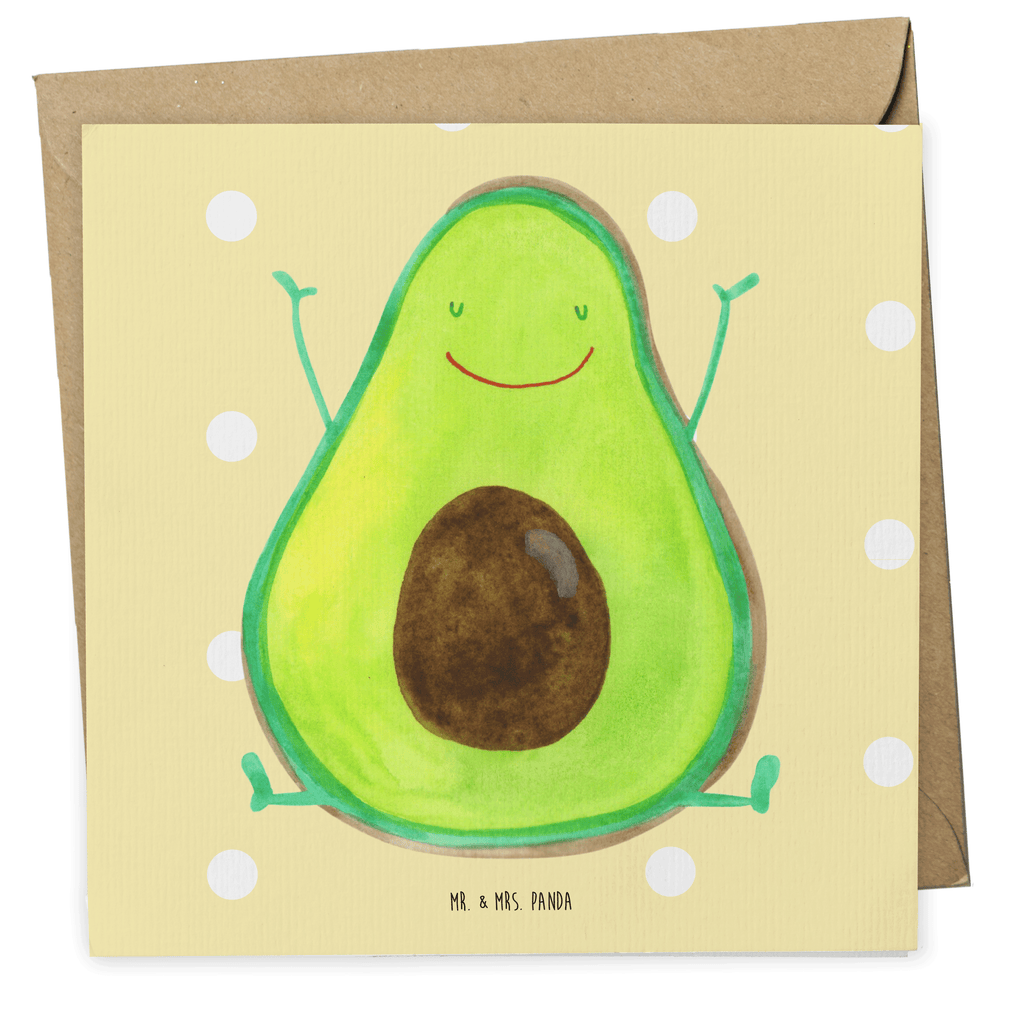 Deluxe Karte Avocado Glücklich Karte, Grußkarte, Klappkarte, Einladungskarte, Glückwunschkarte, Hochzeitskarte, Geburtstagskarte, Hochwertige Grußkarte, Hochwertige Klappkarte, Avocado, Veggie, Vegan, Gesund, Chaos