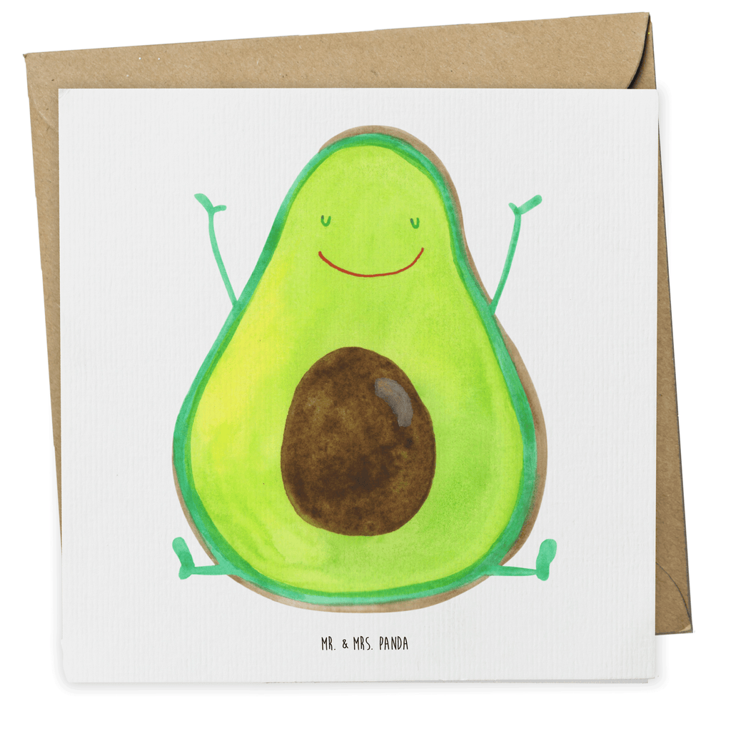 Deluxe Karte Avocado Glücklich Karte, Grußkarte, Klappkarte, Einladungskarte, Glückwunschkarte, Hochzeitskarte, Geburtstagskarte, Hochwertige Grußkarte, Hochwertige Klappkarte, Avocado, Veggie, Vegan, Gesund, Chaos