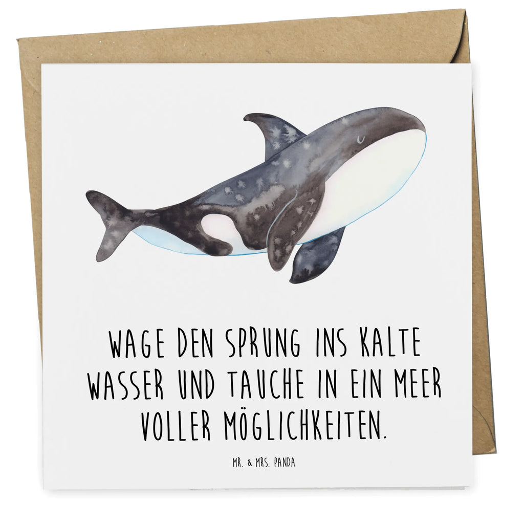 Deluxe Karte Orca Karte, Grußkarte, Klappkarte, Einladungskarte, Glückwunschkarte, Hochzeitskarte, Geburtstagskarte, Hochwertige Grußkarte, Hochwertige Klappkarte, Meerestiere, Meer, Urlaub, Orca, Orcas, Killerwal, Wal, Möglichkeiten, Büro, Arbeit, Motivation, Selbstliebe, Neustart, Startup