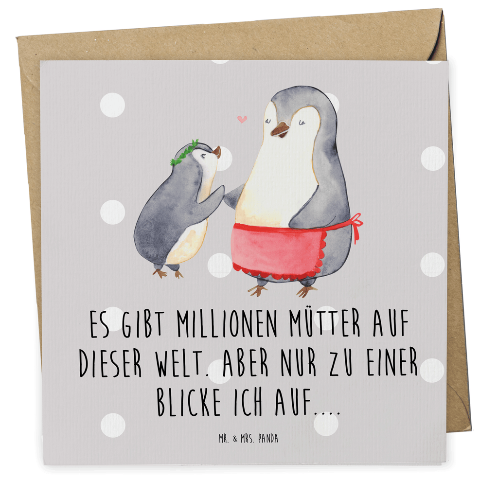 Deluxe Karte Pinguin mit Kind Karte, Grußkarte, Klappkarte, Einladungskarte, Glückwunschkarte, Hochzeitskarte, Geburtstagskarte, Hochwertige Grußkarte, Hochwertige Klappkarte, Familie, Vatertag, Muttertag, Bruder, Schwester, Mama, Papa, Oma, Opa, Geschenk, Mami, Mutti, Mutter, Geburststag