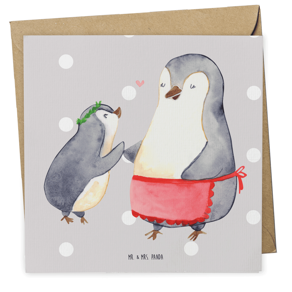 Deluxe Karte Pinguin mit Kind Karte, Grußkarte, Klappkarte, Einladungskarte, Glückwunschkarte, Hochzeitskarte, Geburtstagskarte, Hochwertige Grußkarte, Hochwertige Klappkarte, Familie, Vatertag, Muttertag, Bruder, Schwester, Mama, Papa, Oma, Opa, Geschenk, Mami, Mutti, Mutter, Geburststag