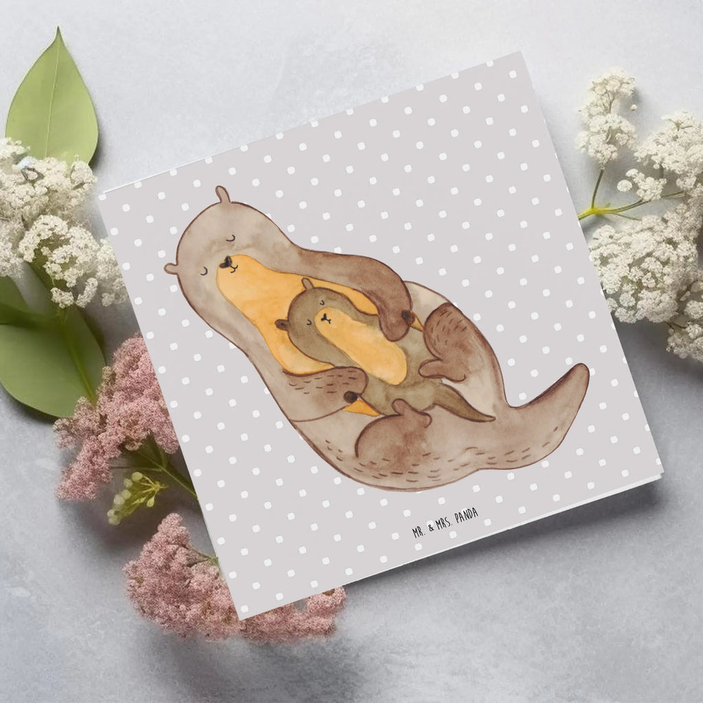 Deluxe Karte Otter Kind Karte, Grußkarte, Klappkarte, Einladungskarte, Glückwunschkarte, Hochzeitskarte, Geburtstagskarte, Hochwertige Grußkarte, Hochwertige Klappkarte, Otter, Fischotter, Seeotter, Otter Seeotter See Otter