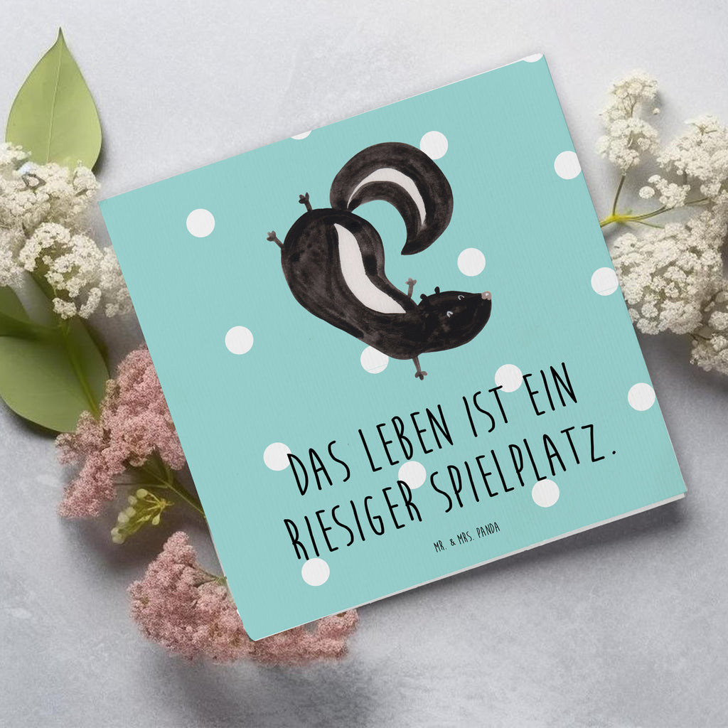 Deluxe Karte Stinktier Handstand Karte, Grußkarte, Klappkarte, Einladungskarte, Glückwunschkarte, Hochzeitskarte, Geburtstagskarte, Hochwertige Grußkarte, Hochwertige Klappkarte, Stinktier, Skunk, Wildtier, Raubtier, Stinker, Stinki, Spielplatz, verpielt, Kind