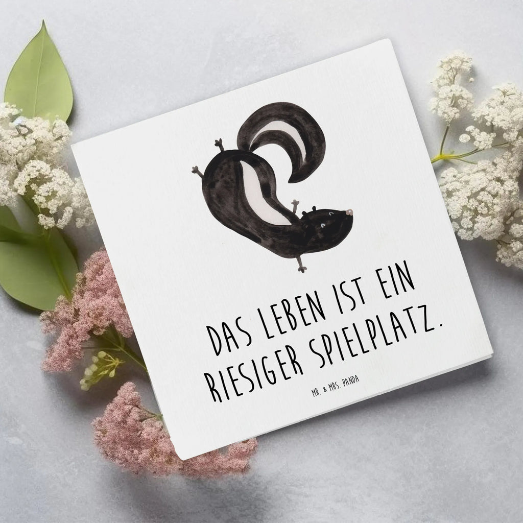 Deluxe Karte Stinktier Handstand Karte, Grußkarte, Klappkarte, Einladungskarte, Glückwunschkarte, Hochzeitskarte, Geburtstagskarte, Hochwertige Grußkarte, Hochwertige Klappkarte, Stinktier, Skunk, Wildtier, Raubtier, Stinker, Stinki, Spielplatz, verpielt, Kind