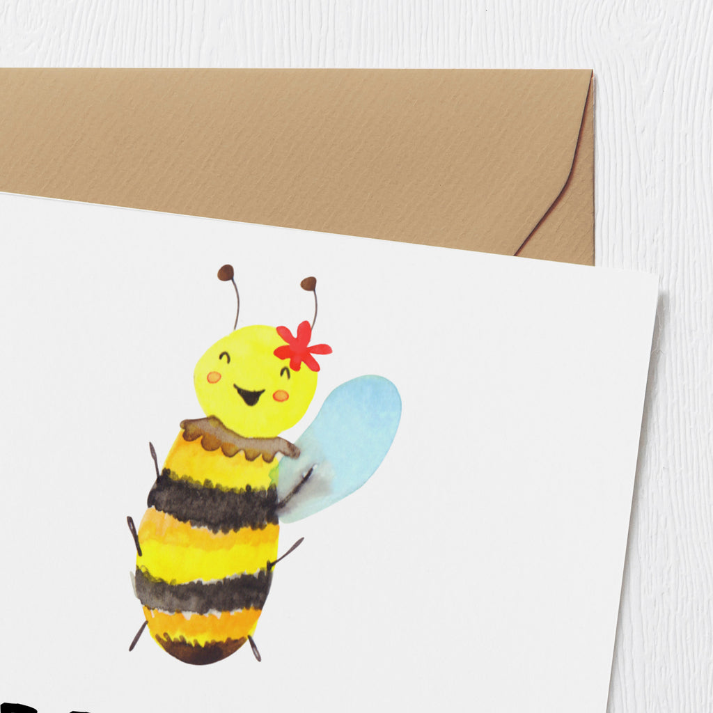 Deluxe Karte Biene Happy Karte, Grußkarte, Klappkarte, Einladungskarte, Glückwunschkarte, Hochzeitskarte, Geburtstagskarte, Hochwertige Grußkarte, Hochwertige Klappkarte, Biene, Wespe, Hummel