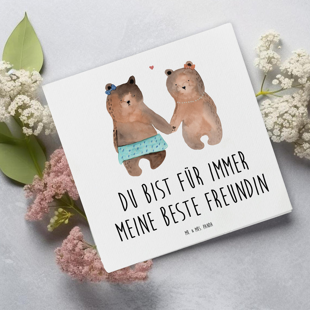 Deluxe Karte Bär Freundin Karte, Grußkarte, Klappkarte, Einladungskarte, Glückwunschkarte, Hochzeitskarte, Geburtstagskarte, Hochwertige Grußkarte, Hochwertige Klappkarte, Bär, Teddy, Teddybär, Bär Freundin Beste Freund Liebe Liebesbeweis Verliebt Kumpel Kumpeliene