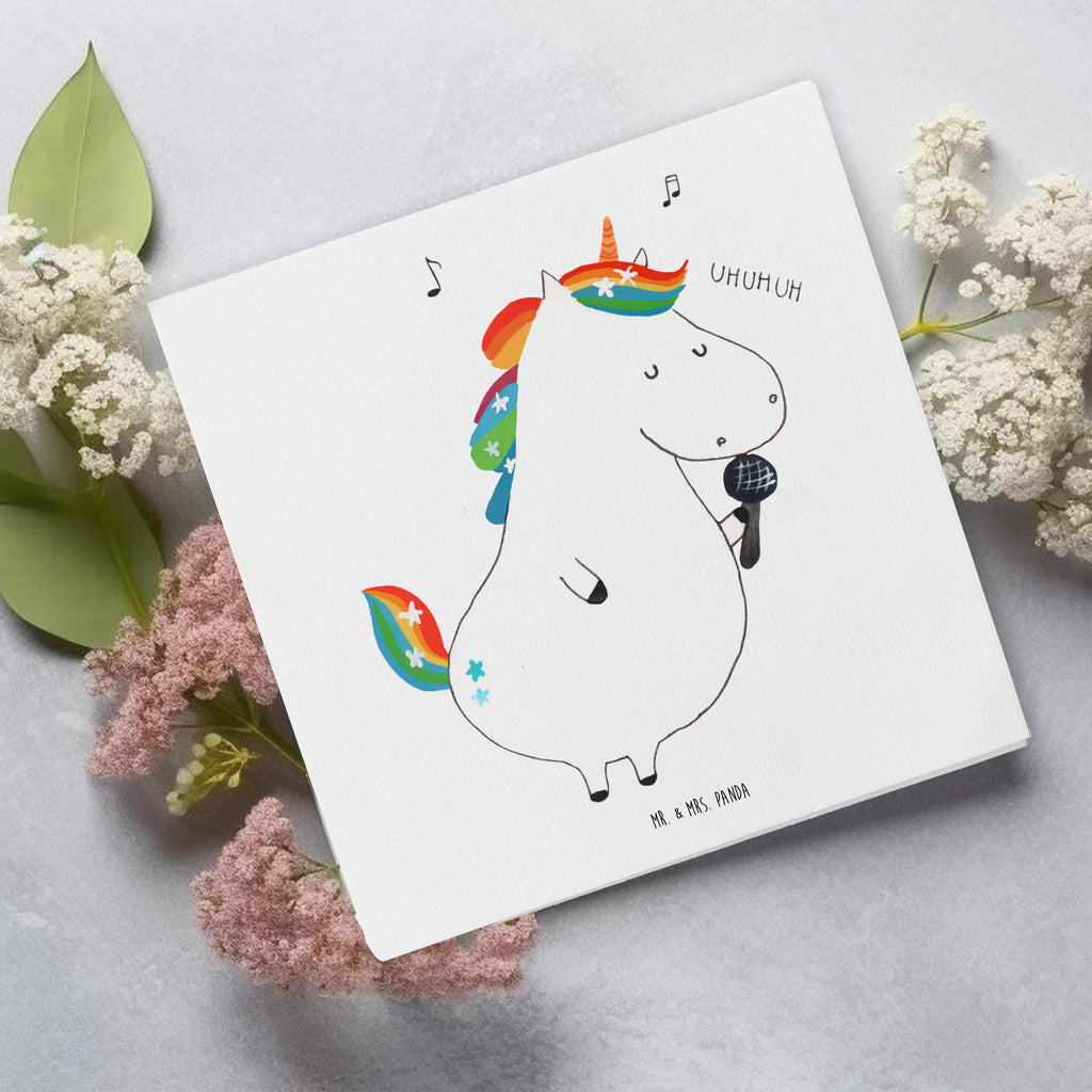 Deluxe Karte Einhorn Sänger Karte, Grußkarte, Klappkarte, Einladungskarte, Glückwunschkarte, Hochzeitskarte, Geburtstagskarte, Hochwertige Grußkarte, Hochwertige Klappkarte, Einhorn, Einhörner, Einhorn Deko, Pegasus, Unicorn, Glitzer, Konfetti, Party, Geburtstag, Feier, Fest, Disco, Sängerin, Sänger, Freundin