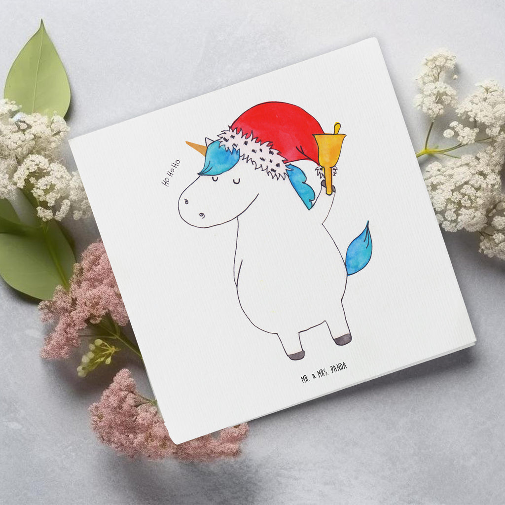 Deluxe Karte Einhorn Weihnachtsmann Karte, Grußkarte, Klappkarte, Einladungskarte, Glückwunschkarte, Hochzeitskarte, Geburtstagskarte, Hochwertige Grußkarte, Hochwertige Klappkarte, Einhorn, Einhörner, Einhorn Deko, Pegasus, Unicorn, Gin, Schokolade, Schoki, Weihnachten, Weihnachtsmann, Nikolaus, Wunschzettel, Wunschliste, Feenstaub