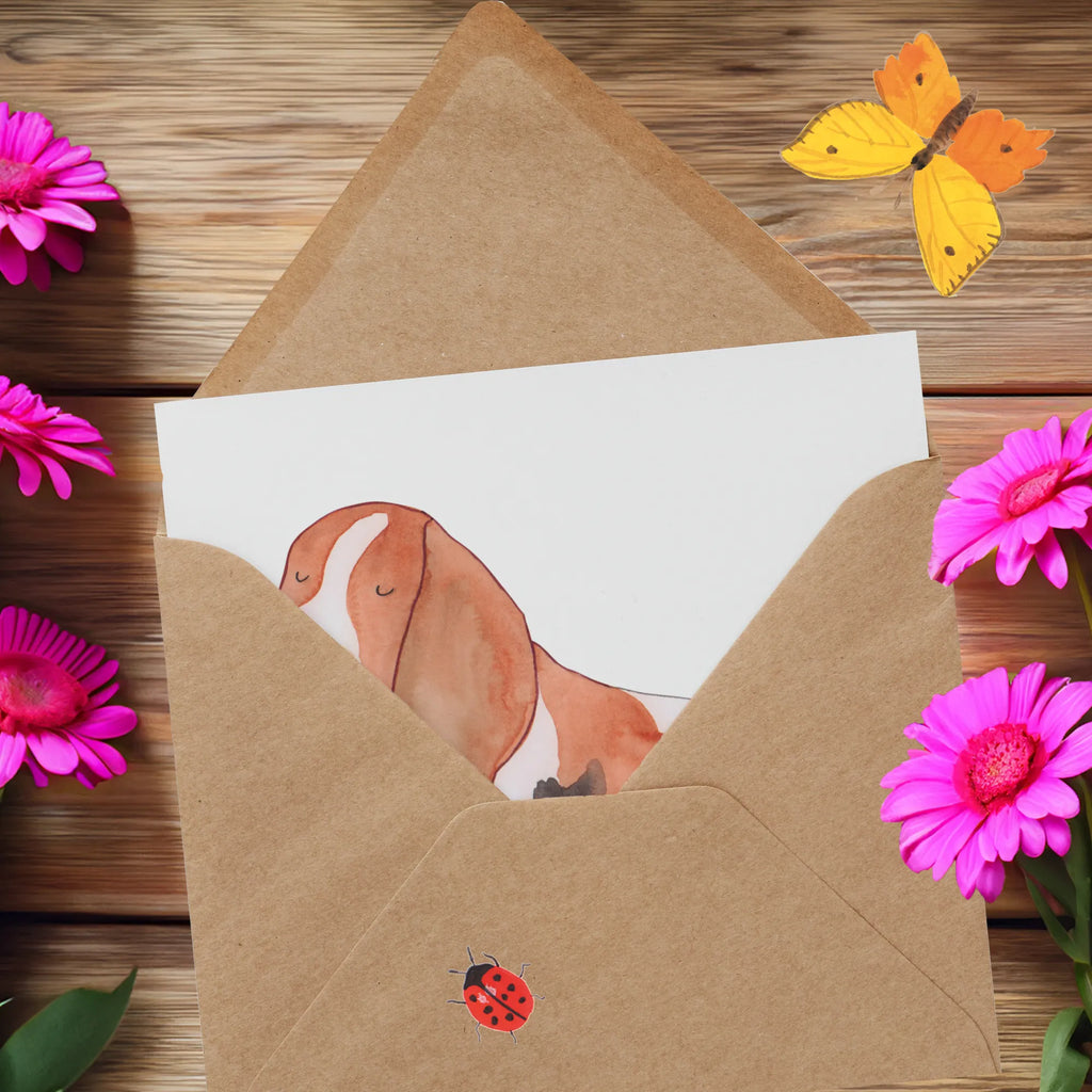 Deluxe Karte Hund Basset Hound Karte, Grußkarte, Klappkarte, Einladungskarte, Glückwunschkarte, Hochzeitskarte, Geburtstagskarte, Hochwertige Grußkarte, Hochwertige Klappkarte, Hund, Hundemotiv, Haustier, Hunderasse, Tierliebhaber, Hundebesitzer, Sprüche, Basset Hound, Basset, Hundeliebe, kinderlos