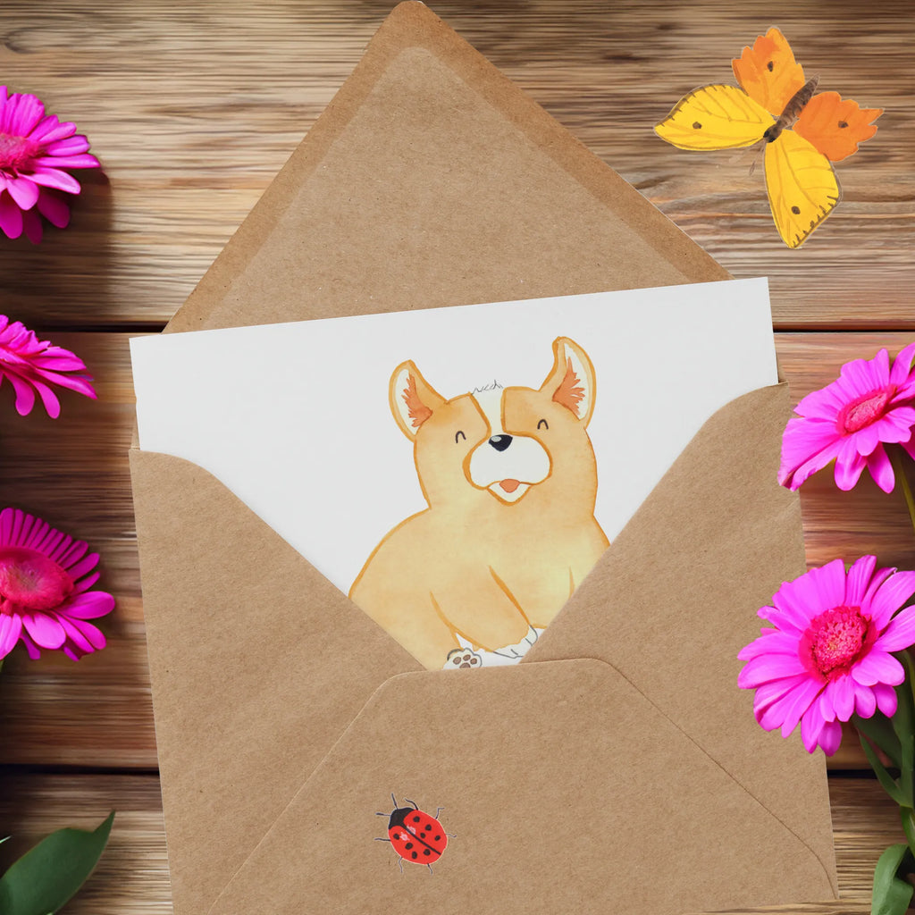 Deluxe Karte Corgie Karte, Grußkarte, Klappkarte, Einladungskarte, Glückwunschkarte, Hochzeitskarte, Geburtstagskarte, Hochwertige Grußkarte, Hochwertige Klappkarte, Hund, Hundemotiv, Haustier, Hunderasse, Tierliebhaber, Hundebesitzer, Sprüche, Corgie, Welsh Corgie Pembroke, britisch, Motivation, Spruch, Hundespruch, Lebensfreude