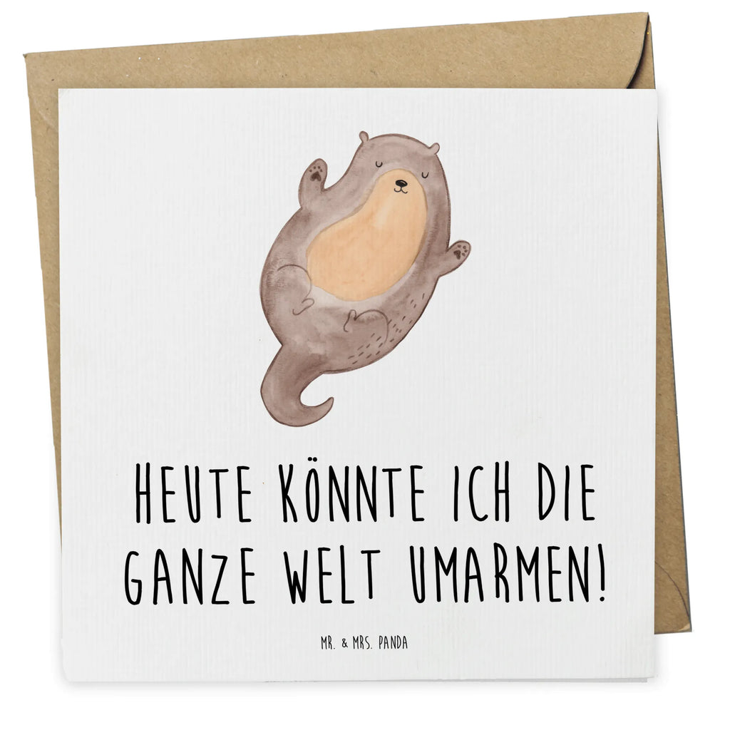 Deluxe Karte Otter Umarmen Karte, Grußkarte, Klappkarte, Einladungskarte, Glückwunschkarte, Hochzeitskarte, Geburtstagskarte, Hochwertige Grußkarte, Hochwertige Klappkarte, Otter, Fischotter, Seeotter, Otter Seeotter See Otter