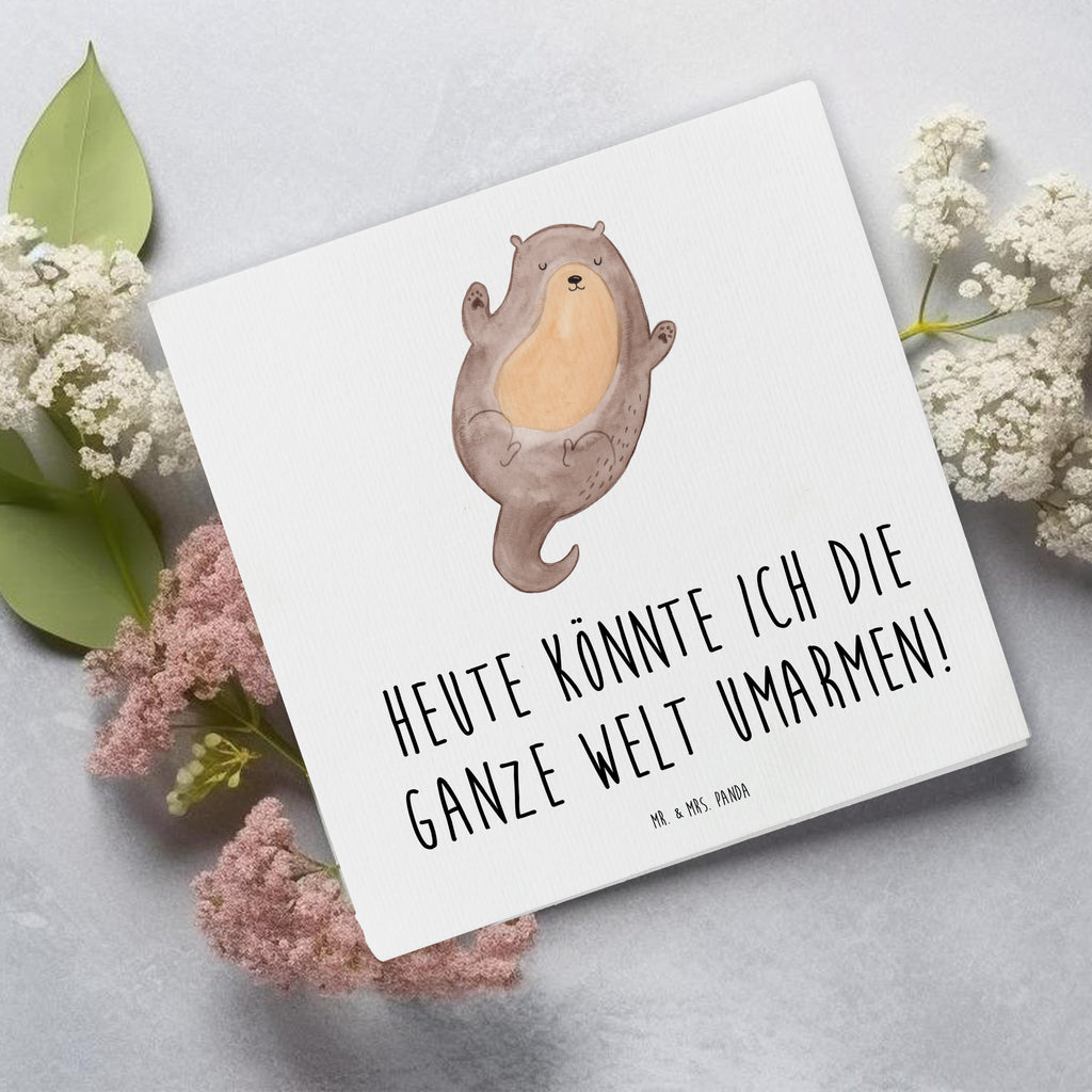 Deluxe Karte Otter Umarmen Karte, Grußkarte, Klappkarte, Einladungskarte, Glückwunschkarte, Hochzeitskarte, Geburtstagskarte, Hochwertige Grußkarte, Hochwertige Klappkarte, Otter, Fischotter, Seeotter, Otter Seeotter See Otter