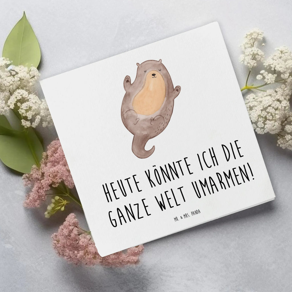 Deluxe Karte Otter Umarmen Karte, Grußkarte, Klappkarte, Einladungskarte, Glückwunschkarte, Hochzeitskarte, Geburtstagskarte, Hochwertige Grußkarte, Hochwertige Klappkarte, Otter, Fischotter, Seeotter, Otter Seeotter See Otter