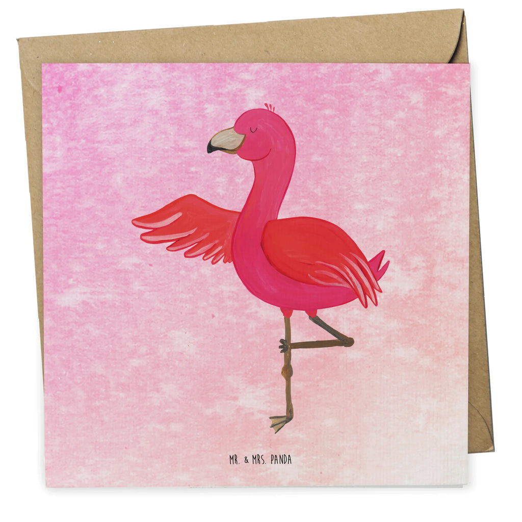 Deluxe Karte Flamingo Yoga Karte, Grußkarte, Klappkarte, Einladungskarte, Glückwunschkarte, Hochzeitskarte, Geburtstagskarte, Hochwertige Grußkarte, Hochwertige Klappkarte, Flamingo, Vogel, Yoga, Namaste, Achtsamkeit, Yoga-Übung, Entspannung, Ärger, Aufregen, Tiefenentspannung