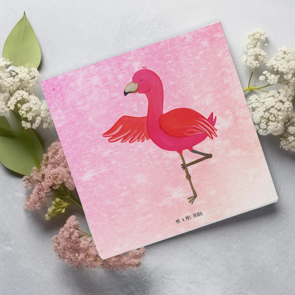 Deluxe Karte Flamingo Yoga Karte, Grußkarte, Klappkarte, Einladungskarte, Glückwunschkarte, Hochzeitskarte, Geburtstagskarte, Hochwertige Grußkarte, Hochwertige Klappkarte, Flamingo, Vogel, Yoga, Namaste, Achtsamkeit, Yoga-Übung, Entspannung, Ärger, Aufregen, Tiefenentspannung