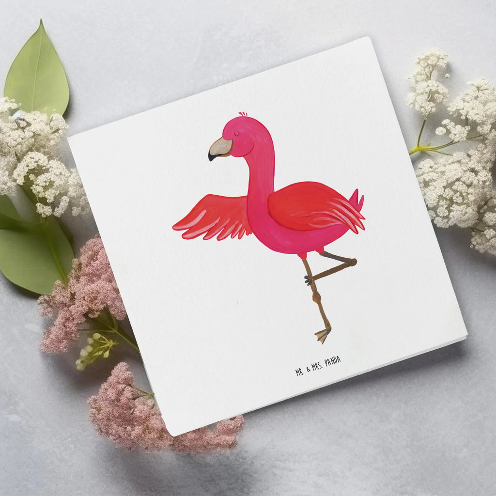 Deluxe Karte Flamingo Yoga Karte, Grußkarte, Klappkarte, Einladungskarte, Glückwunschkarte, Hochzeitskarte, Geburtstagskarte, Hochwertige Grußkarte, Hochwertige Klappkarte, Flamingo, Vogel, Yoga, Namaste, Achtsamkeit, Yoga-Übung, Entspannung, Ärger, Aufregen, Tiefenentspannung