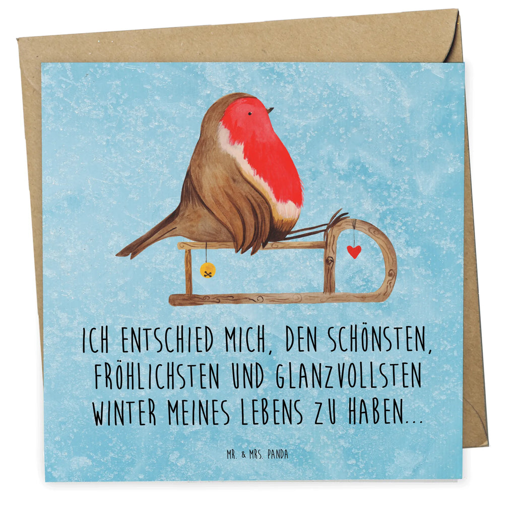 Deluxe Karte Rotkehlchen Schlitten Karte, Grußkarte, Klappkarte, Einladungskarte, Glückwunschkarte, Hochzeitskarte, Geburtstagskarte, Hochwertige Grußkarte, Hochwertige Klappkarte, Winter, Weihnachten, Weihnachtsdeko, Nikolaus, Advent, Heiligabend, Wintermotiv, Schlitten, Vogel