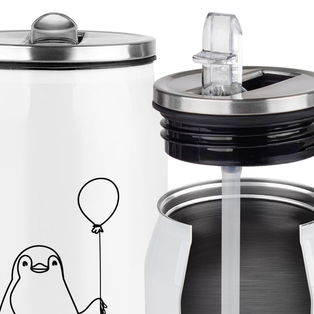 Getränkedosen Trinkflasche Pinguin Luftballon Getränkedose, Trinkflasche, Pinguin, Pinguine, Luftballon, Tagträume, Lebenslust, Geschenk Freundin, Geschenkidee, beste Freundin, Motivation, Neustart, neues Leben, Liebe, Glück