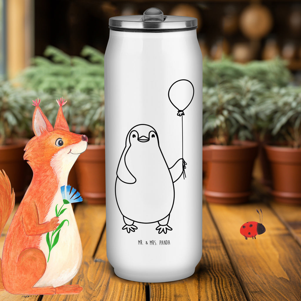 Getränkedosen Trinkflasche Pinguin Luftballon Getränkedose, Trinkflasche, Pinguin, Pinguine, Luftballon, Tagträume, Lebenslust, Geschenk Freundin, Geschenkidee, beste Freundin, Motivation, Neustart, neues Leben, Liebe, Glück