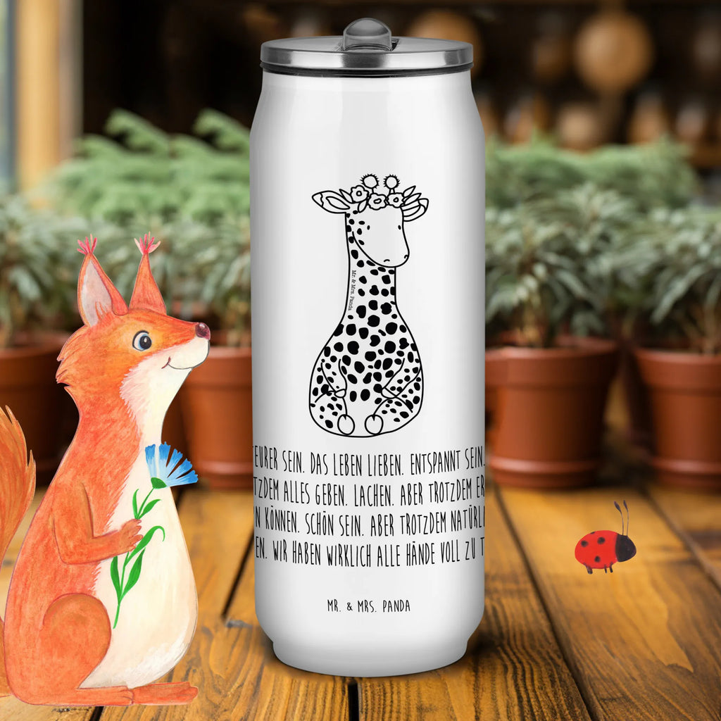 Getränkedosen Trinkflasche Giraffe Blumenkranz Getränkedose, Trinkflasche, Afrika, Wildtiere, Giraffe, Blumenkranz, Abenteurer, Selbstliebe, Freundin