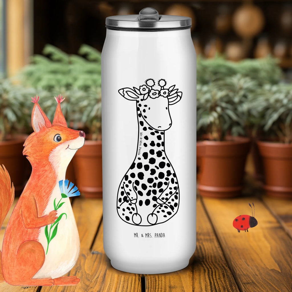 Getränkedosen Trinkflasche Giraffe Blumenkranz Getränkedose, Trinkflasche, Afrika, Wildtiere, Giraffe, Blumenkranz, Abenteurer, Selbstliebe, Freundin