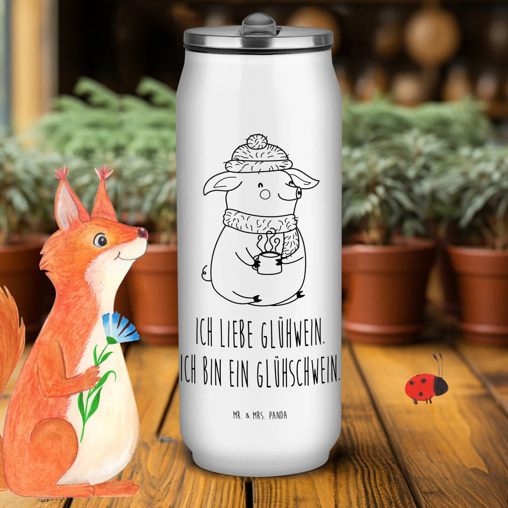 Getränkedosen Trinkflasche Schwein Glühwein Getränkedose, Trinkflasche, Winter, Weihnachten, Weihnachtsdeko, Nikolaus, Advent, Heiligabend, Wintermotiv, Glühschwein, Glühwein, Weihnachtsmarkt, Punsch