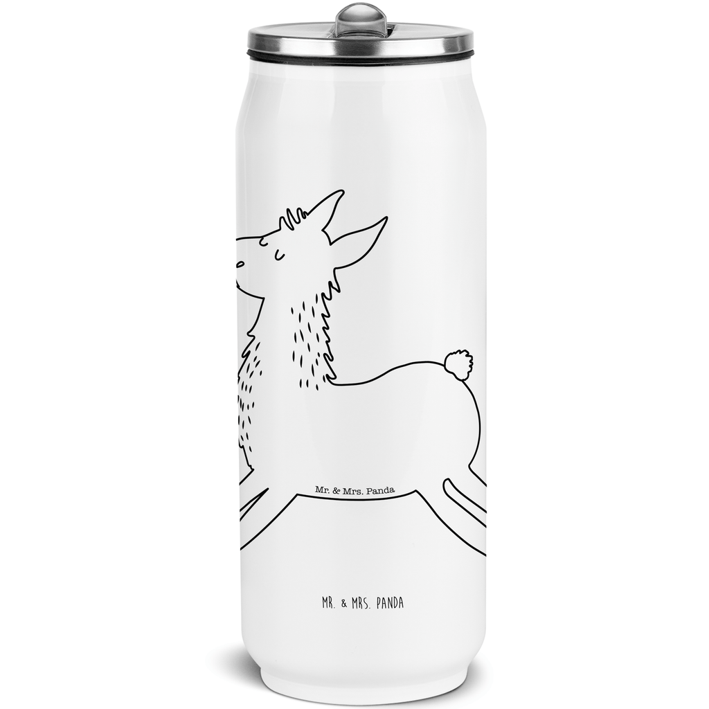 Getränkedosen Trinkflasche Lama Springen Getränkedose, Trinkflasche, Lama, Alpaka, Lamas, Lieblingstag, Happy day, fröhlich, Glück, Freundin, Liebeskummer, Neustart, guten Morgen, Start, Prüfung, Abitur