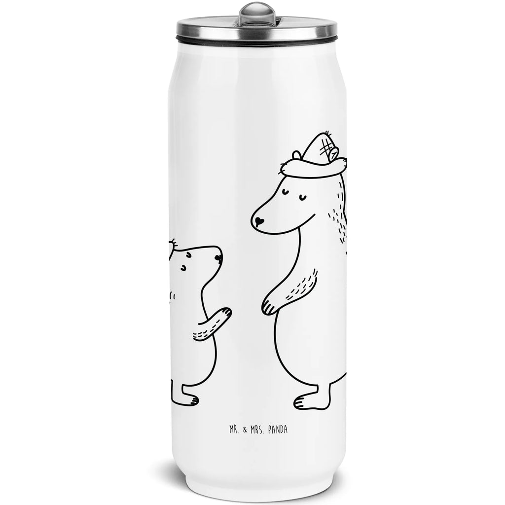 Getränkedosen Trinkflasche Bären mit Hut Getränkedose, Trinkflasche, Familie, Vatertag, Muttertag, Bruder, Schwester, Mama, Papa, Oma, Opa, Bär, Bären, Vater, Papi, Paps, Dad, Daddy, Lieblingsmensch, Sohn, Söhne, Kind, Kinder, Vater-Sohn, Family, Vorbild