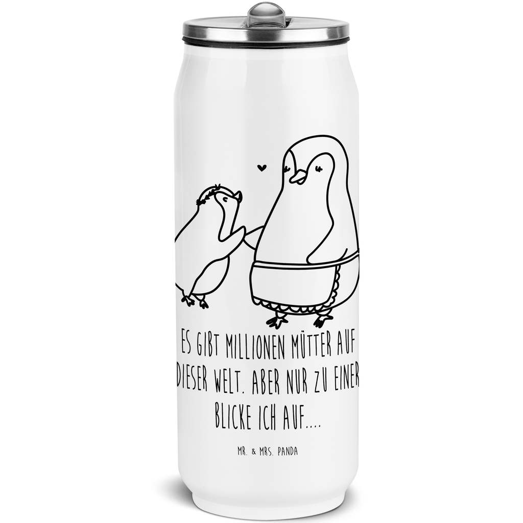 Getränkedosen Trinkflasche Pinguin mit Kind Getränkedose, Trinkflasche, Familie, Vatertag, Muttertag, Bruder, Schwester, Mama, Papa, Oma, Opa, Geschenk, Mami, Mutti, Mutter, Geburststag