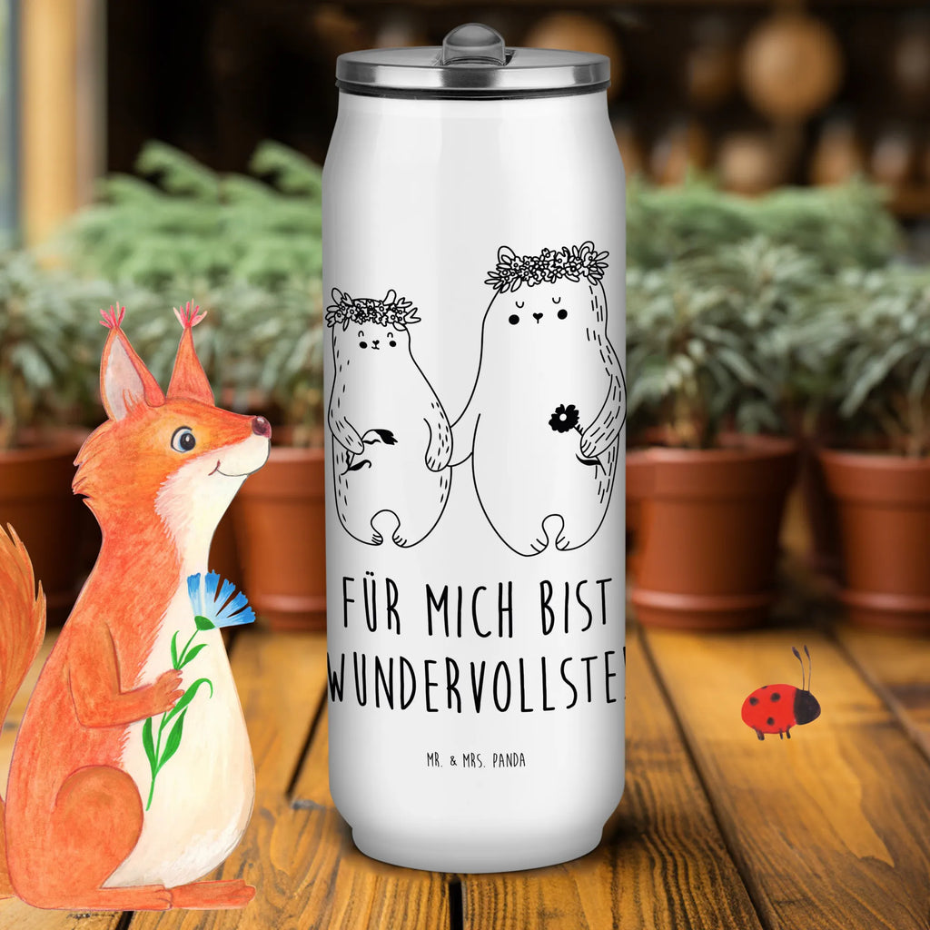 Getränkedosen Trinkflasche Bären mit Blumenkranz Getränkedose, Trinkflasche, Familie, Vatertag, Muttertag, Bruder, Schwester, Mama, Papa, Oma, Opa, Bär, Bären, Mutter, Mutti, Mami, Lieblingsmensch, Lieblingsmama, beste Mutter, weltbeste Mama, Geschenk Mama. Muttertag, Tochter, Kind, Kinder, Töchter, Family, Vorbild