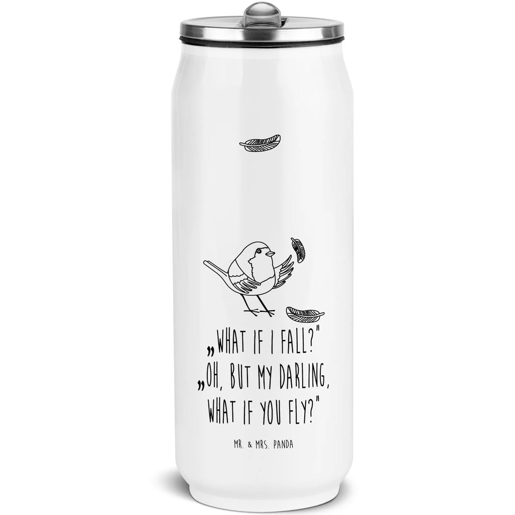 Getränkedosen Trinkflasche Rotkehlchen Federn Getränkedose, Trinkflasche, Tiermotive, Gute Laune, lustige Sprüche, Tiere, What if i fall, Rotkehlchen, Spruch Motivation, Spruch Mut, Vogel, Motivation Sprüche, Motivationsbilder, fliegen