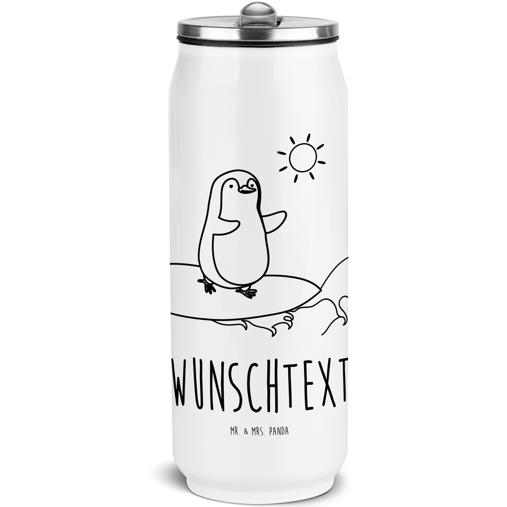 Personalisierte Getränkedosen Trinkflasche Pinguin Surfer Personalisierte Getränkedose, Personalisierte Trinkflasche, Trinkflasche mit Namen, Pinguin, Pinguine, surfen, Surfer, Hawaii, Urlaub, Wellen, Wellen reiten, Portugal