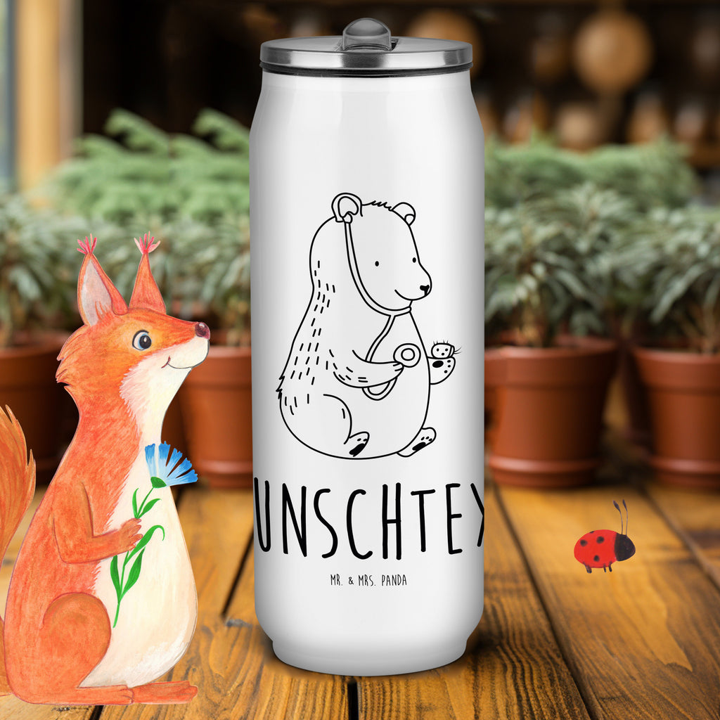 Personalisierte Getränkedosen Trinkflasche Bär Arzt Personalisierte Getränkedose, Personalisierte Trinkflasche, Trinkflasche mit Namen, Bär, Teddy, Teddybär, Arzt, Ärztin, Doktor, Professor, Doktorin, Professorin