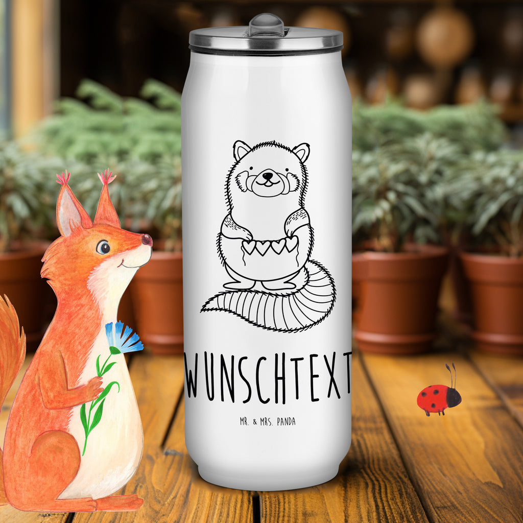 Personalisierte Getränkedosen Trinkflasche Roter Panda Personalisierte Getränkedose, Personalisierte Trinkflasche, Trinkflasche mit Namen, Tiermotive, Gute Laune, lustige Sprüche, Tiere, Panda, Liebe, Rot, Herz, Liebling, Lieblingsmensch