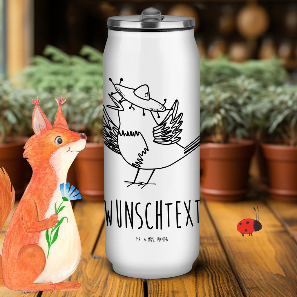 Personalisierte Getränkedosen Trinkflasche Rabe Sombrero Personalisierte Getränkedose, Personalisierte Trinkflasche, Trinkflasche mit Namen, Tiermotive, Gute Laune, lustige Sprüche, Tiere, Rabe, Vogel, Vögel, Spruch positiv, fröhlich sein, glücklich sein, Glück Spruch, froh, Elster, Motivation