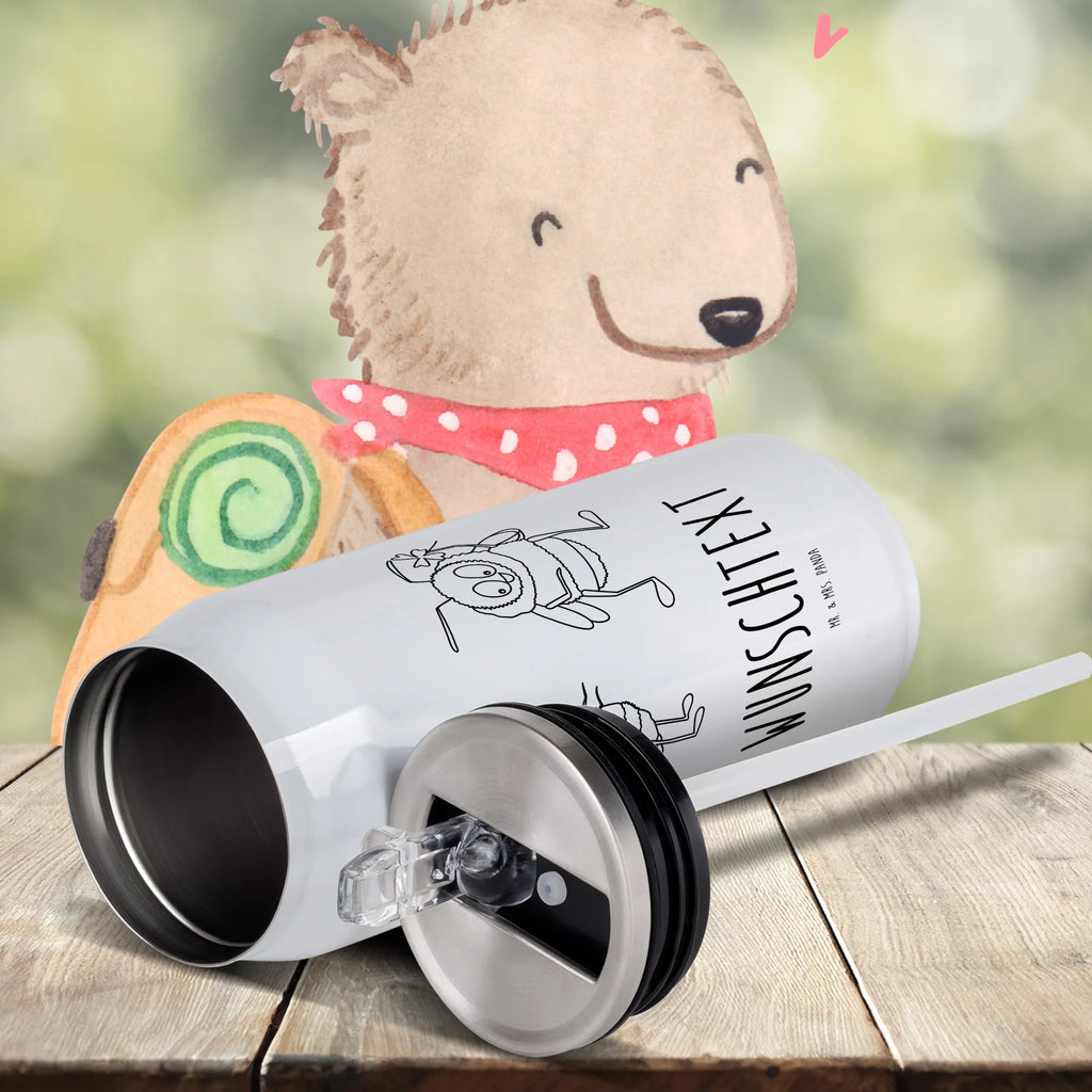 Personalisierte Getränkedosen Trinkflasche Hummeln Kleeblatt Personalisierte Getränkedose, Personalisierte Trinkflasche, Trinkflasche mit Namen, Tiermotive, Gute Laune, lustige Sprüche, Tiere, Hummel, Biene, Spruch positiv, Biene Deko, Spruch schön, glücklich sein, glücklich werden, Spruch fröhlich