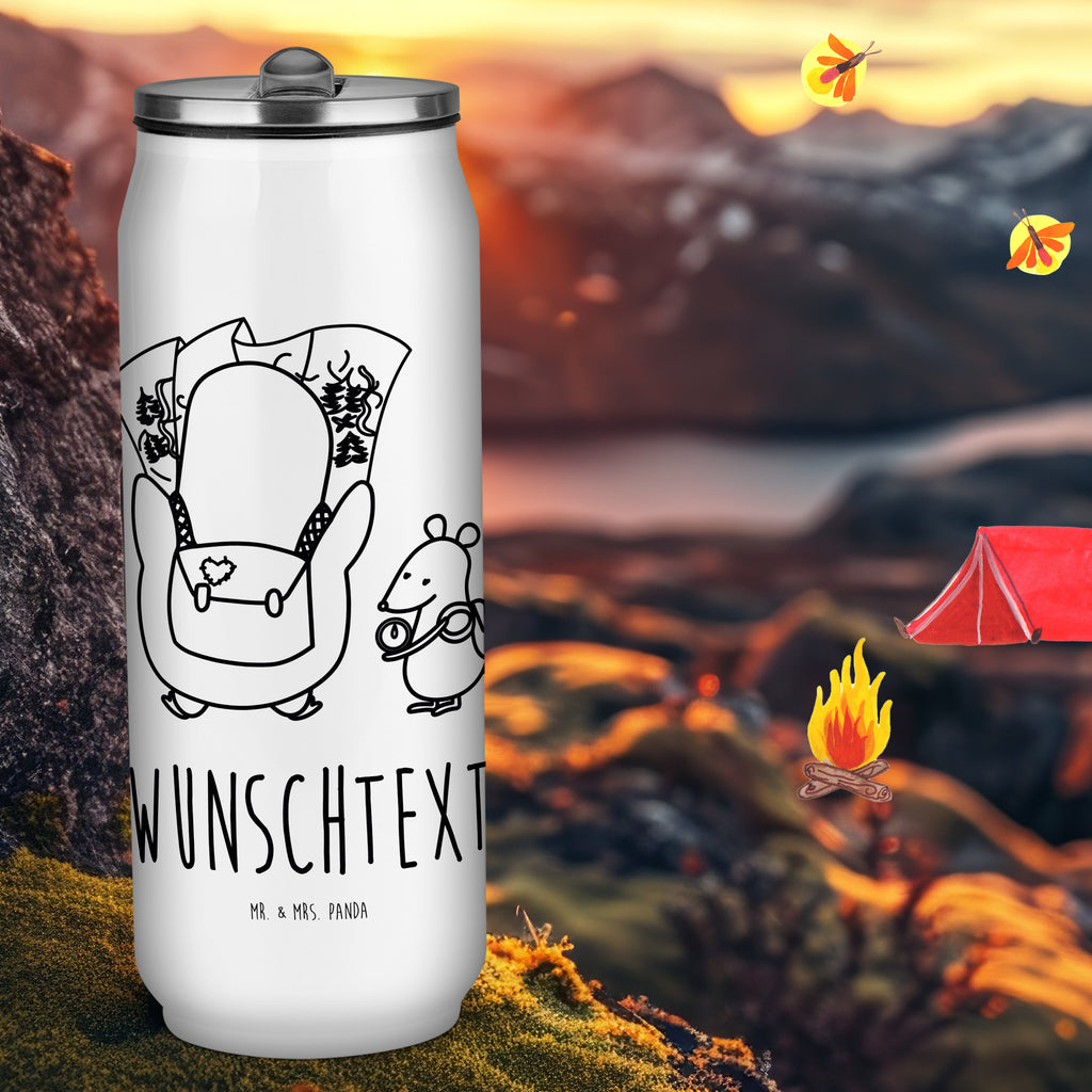 Personalisierte Getränkedosen Trinkflasche Pinguin & Maus Wanderer Personalisierte Getränkedose, Personalisierte Trinkflasche, Trinkflasche mit Namen, Pinguin, Pinguine, Abenteurer, Abenteuer, Roadtrip, Ausflug, Wanderlust, wandern