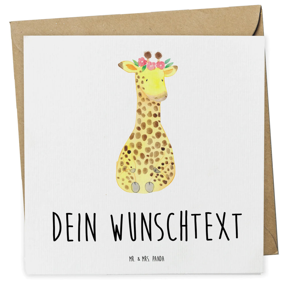 Personalisierte Deluxe Karte Giraffe Blumenkranz Personalisierte Grußkarte, Personalisiertere Klappkarte, Personalisierte Einladungskarte, Personalisierte Glückwunschkarte, Personalisierte Hochzeitskarte, Personalisierte Geburtstagskarte, Grußkarte mit Namen, Grußkarte selber drucken, Grußkarte selbst gestalten, Grußkarte mit persönlichen Nachrichten, Grußkarte als Geldgeschenk, Grußkarten personalisiert, Personalisierte Karte, Afrika, Wildtiere, Giraffe, Blumenkranz, Abenteurer, Selbstliebe, Freundin