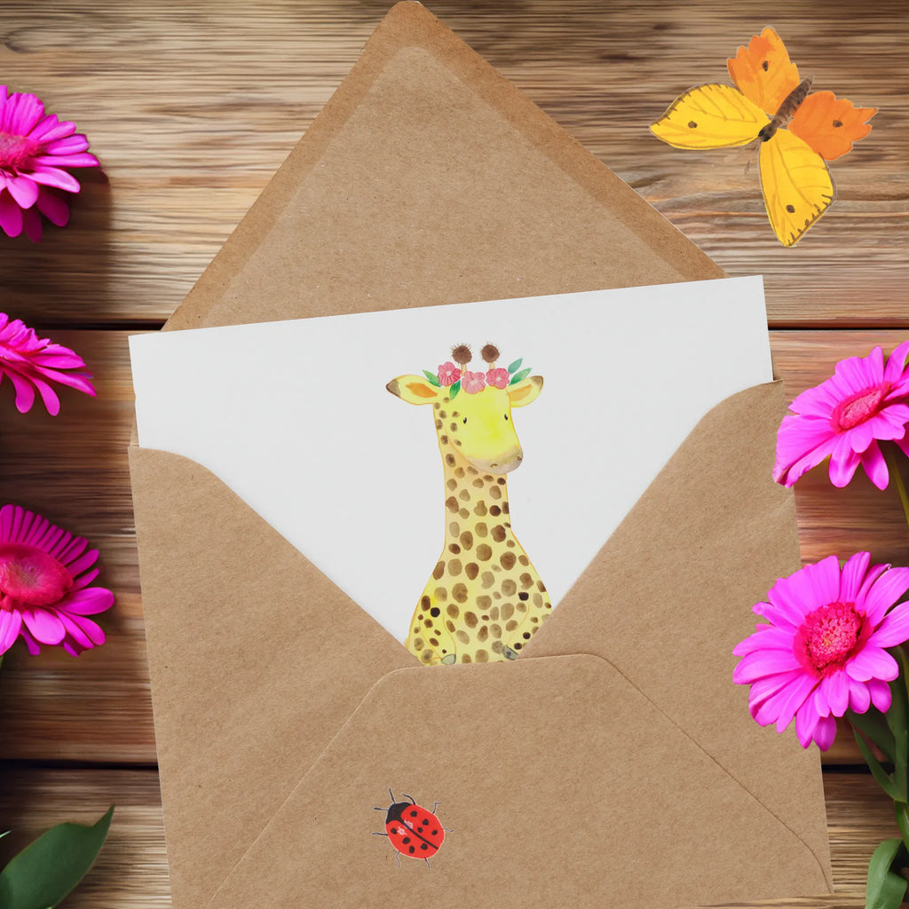 Personalisierte Deluxe Karte Giraffe Blumenkranz Personalisierte Grußkarte, Personalisiertere Klappkarte, Personalisierte Einladungskarte, Personalisierte Glückwunschkarte, Personalisierte Hochzeitskarte, Personalisierte Geburtstagskarte, Grußkarte mit Namen, Grußkarte selber drucken, Grußkarte selbst gestalten, Grußkarte mit persönlichen Nachrichten, Grußkarte als Geldgeschenk, Grußkarten personalisiert, Personalisierte Karte, Afrika, Wildtiere, Giraffe, Blumenkranz, Abenteurer, Selbstliebe, Freundin